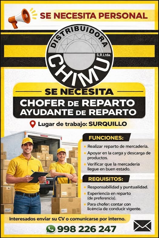 Choferes y Ayudantes de Reparto Chimú